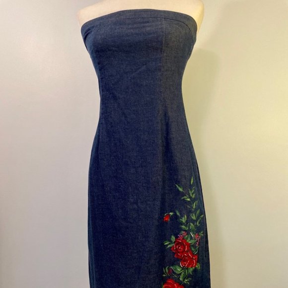 h&m strapless denim dress Denim Dress Robe En Jean Bustier Robe Bustier Robe En Jeans H&m Robe Midi En Denim